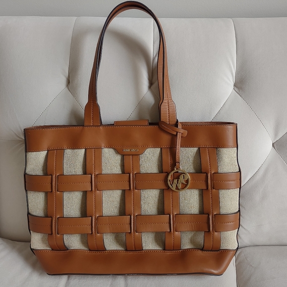 Nine West Handbags - Nine West Tote Bag Vegan Sutton Place Caged